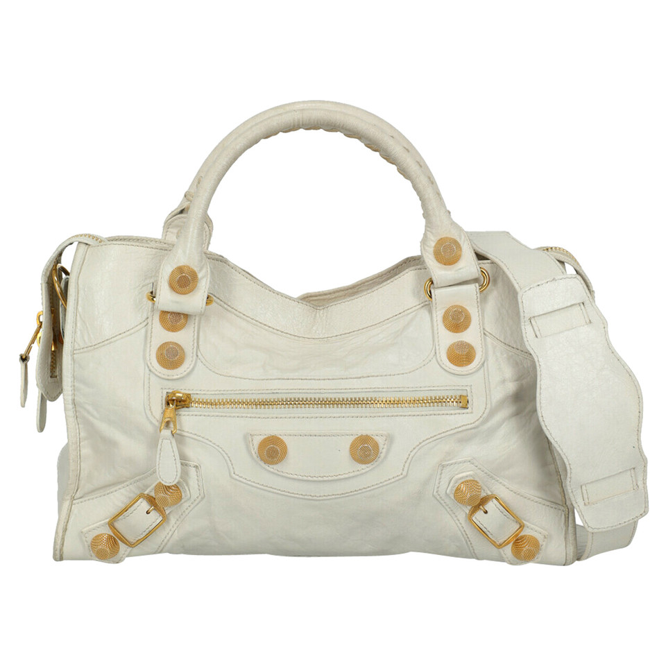 Balenciaga City Bag in Pelle in Bianco