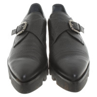 Pollini Chaussons/Ballerines en Cuir en Noir