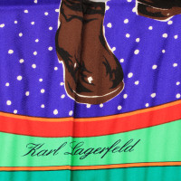 Karl Lagerfeld Sciarpa in seta con motivo a Natale