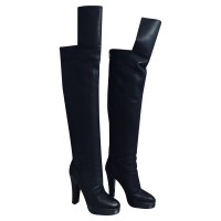 Chanel Black Over The Knee Boots.