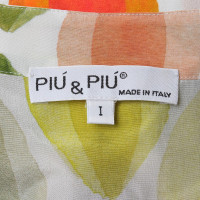 Piu & Piu Silk blouse in white / multicolor