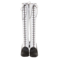 Santoni Boots in black/white