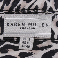 Karen Millen camicetta di seta con stampa leopardo