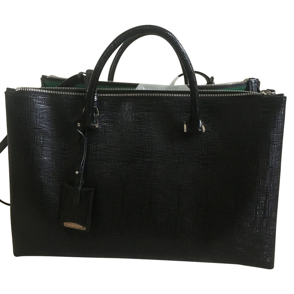 Jil Sander Handbag Patent leather in Black