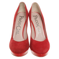Paco Gil Pumps/Peeptoes Leather in Red