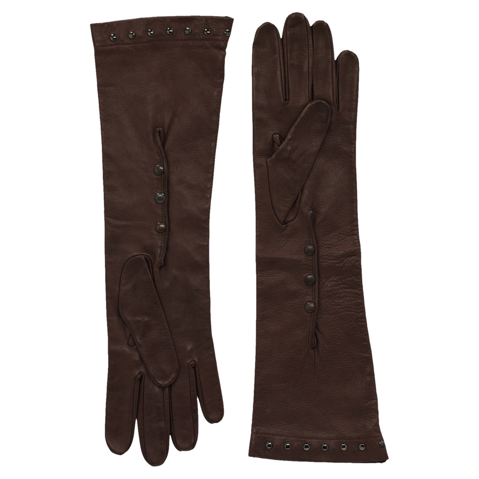 Bottega Veneta Gloves Leather in Brown