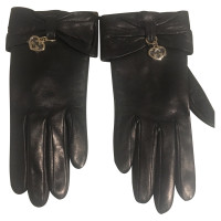 Gucci Gants en cuir noir