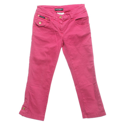 Dolce & Gabbana Paire de Pantalon en Coton en Rose/pink