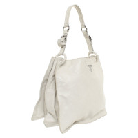 Prada Handtasche aus Leder in Creme