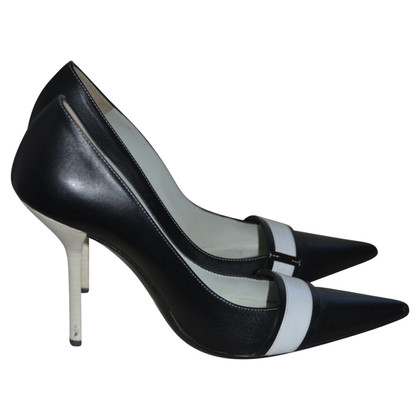 Pollini Pumps/Peeptoes Leer in Zwart