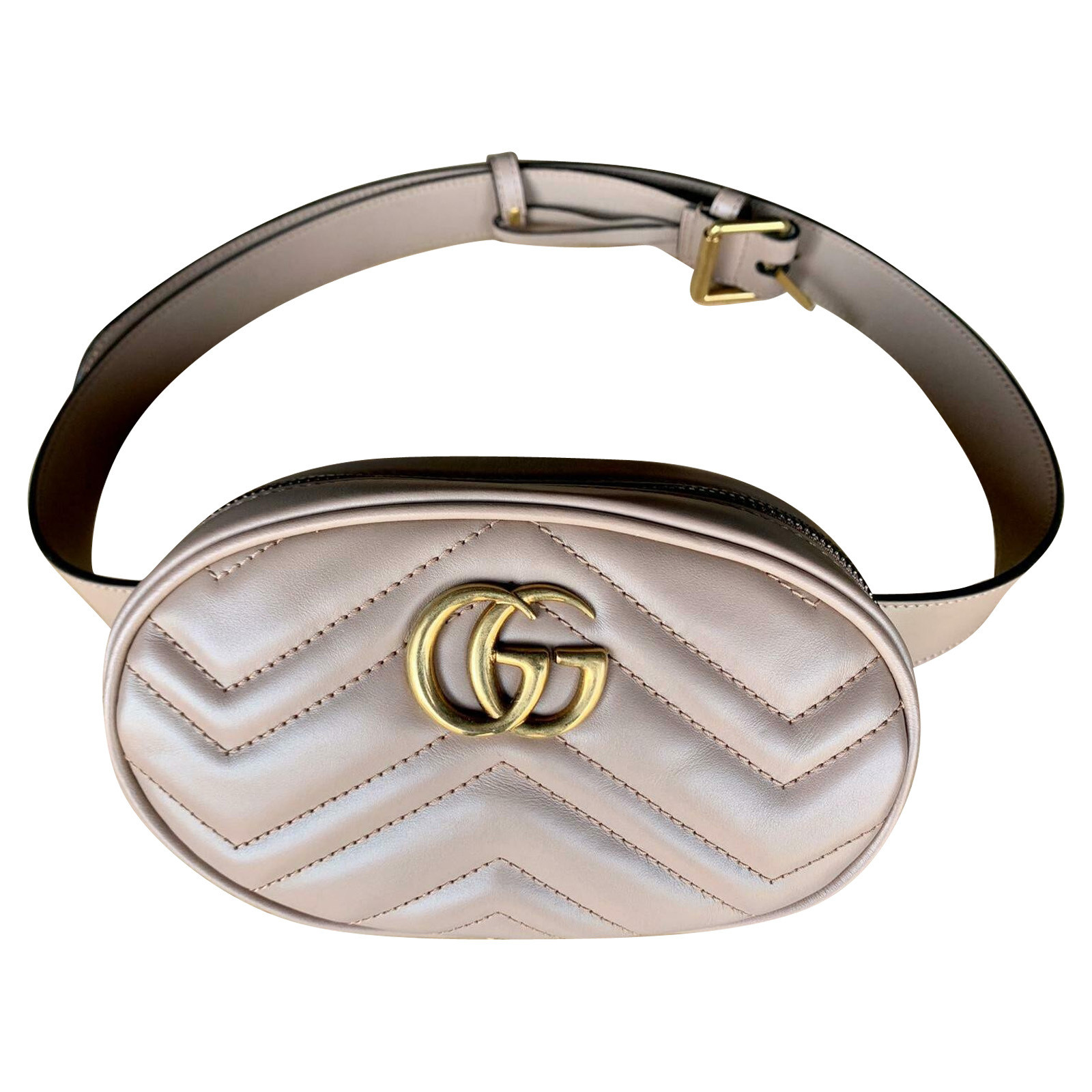 Gucci GG Marmont Matelassé Belt Bag Leather in Beige - Second Hand Gucci GG  Marmont Matelassé Belt Bag Leather in Beige buy used for 699€ (4546745)