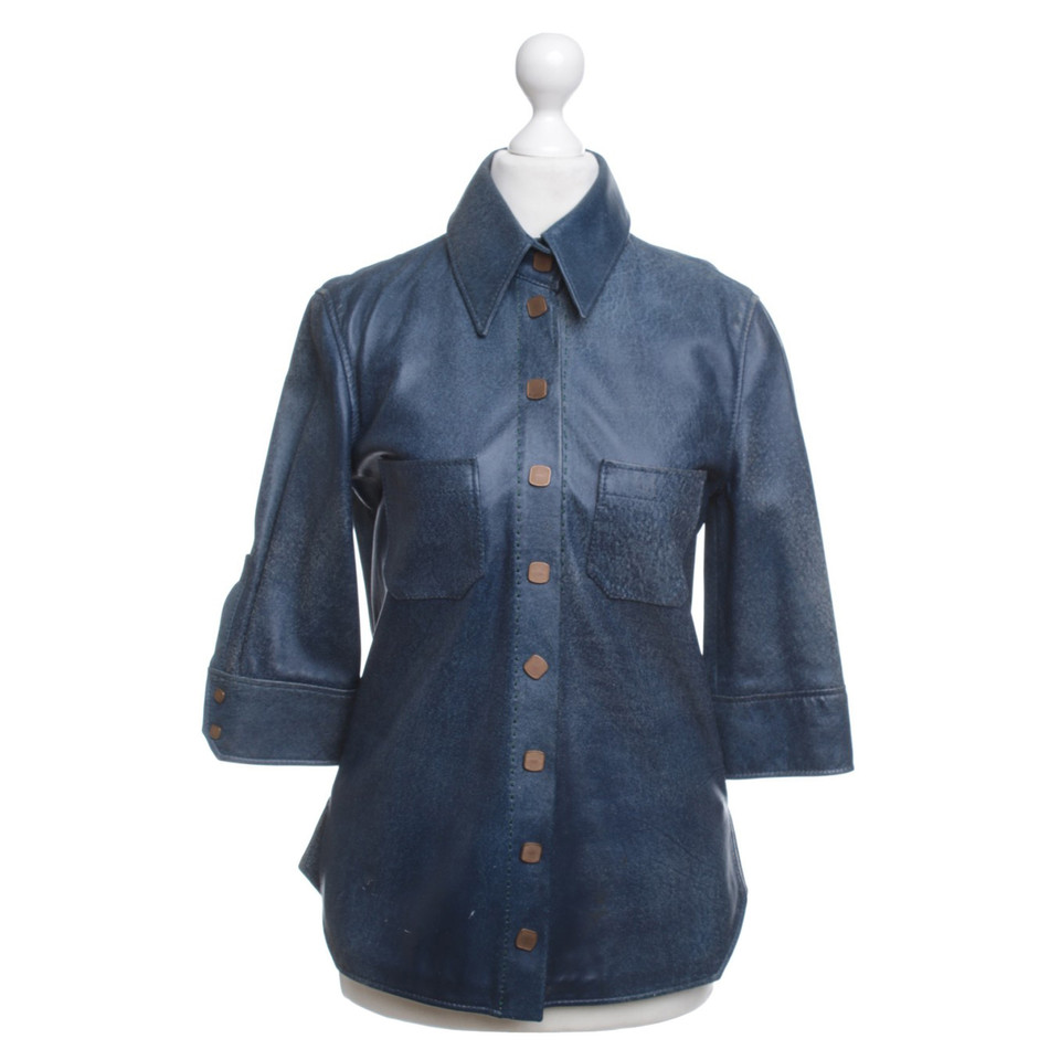 Fendi Blouse in blue leather