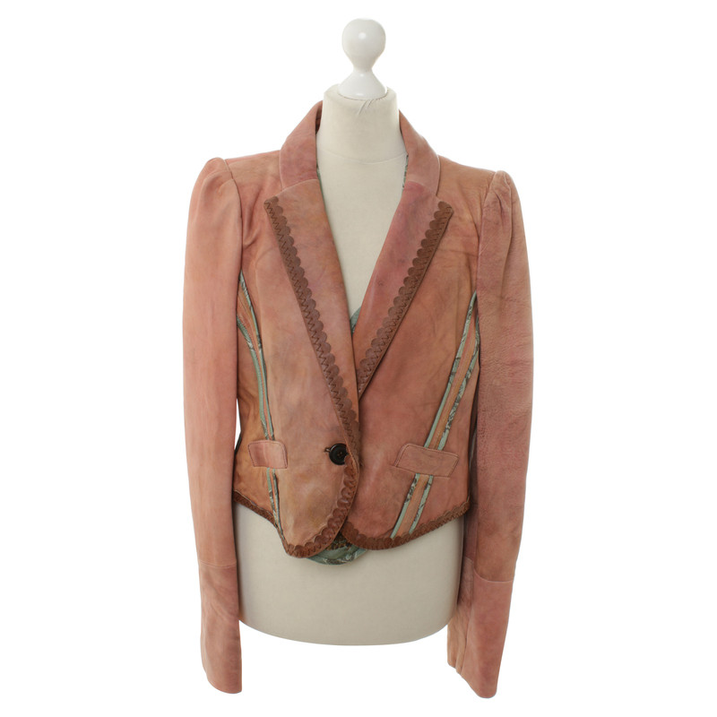 Christian Lacroix Leather Blazer in dusty pink