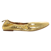 Céline Slippers/Ballerinas Patent leather in Gold