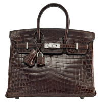 Hermès Birkin Bag 25 aus Leder in Braun
