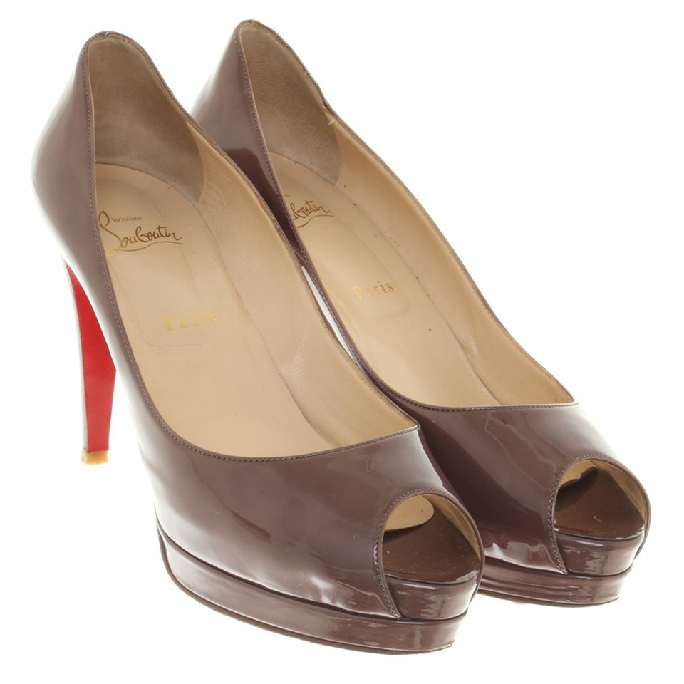 Christian Louboutin in pelle verniciata Peeptoes