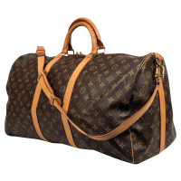 Louis Vuitton Keepall 55 in Tela in Marrone