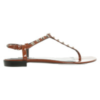 Balenciaga Sandals Patent leather in Brown