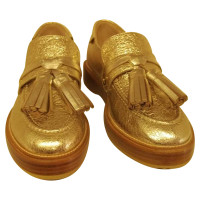 Twin Set Simona Barbieri Slippers/Ballerinas Leather in Gold