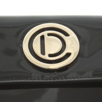 Christian Dior Schwarze Lacklederclutch