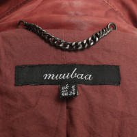 Muubaa De gebruikte-look leren jas
