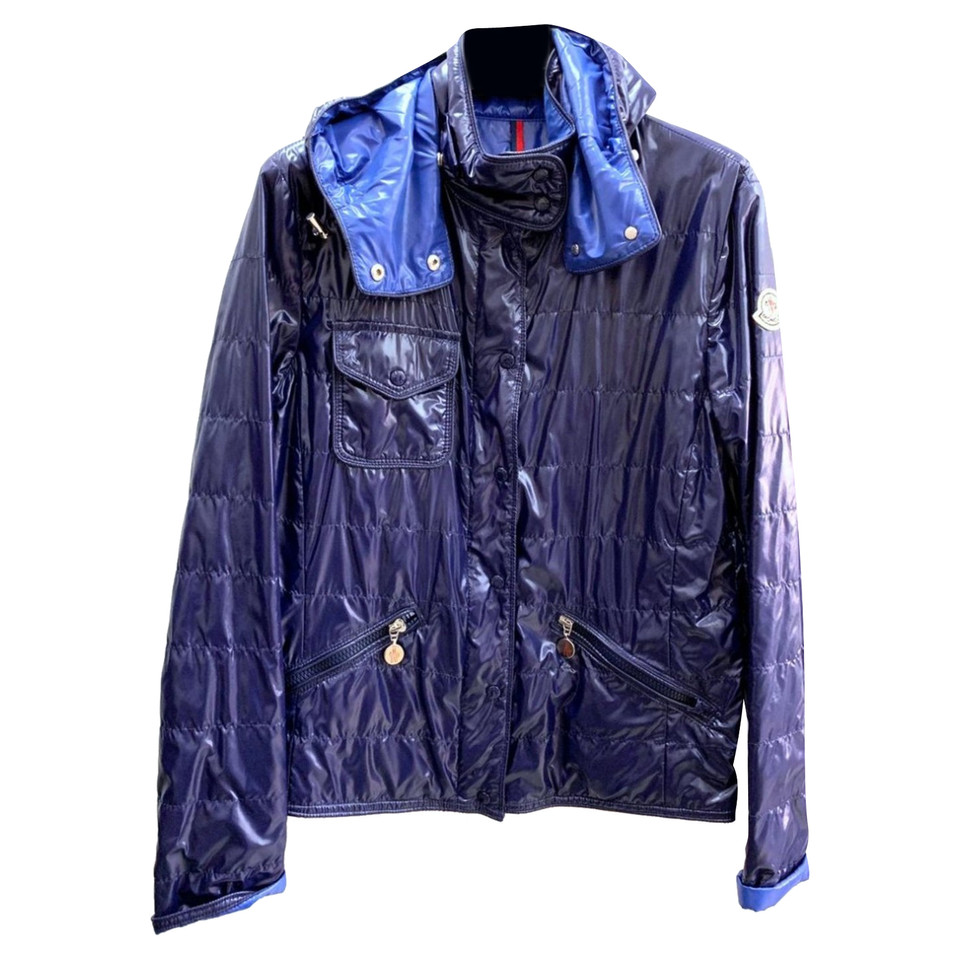 Moncler Jacke/Mantel aus Baumwolle in Blau