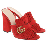 Gucci Sandals Suede in Red