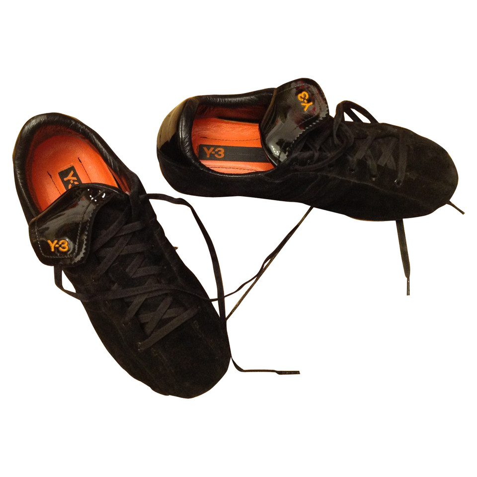 Y 3 Sneakers aus Leder in Schwarz