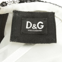 Dolce & Gabbana Robe en dentelle en noir / blanc