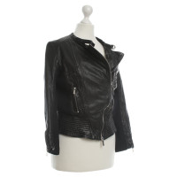 Karen Millen Leather jacket with knitted inserts