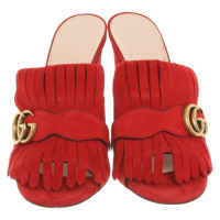 Gucci Sandals Suede in Red