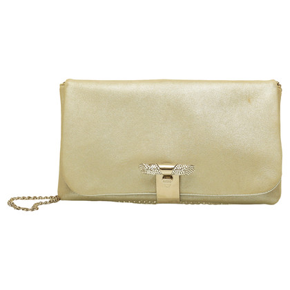 Rodo Clutch Bag Leather in Silvery