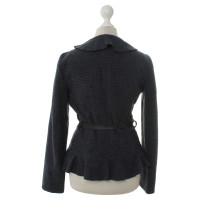 Armani Jeans Structured wool Blazer with ruffle