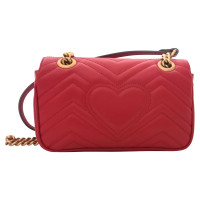 Gucci GG Marmont Flap Bag Mini Leather in Red