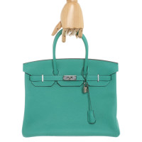 Hermès Birkin Bag 35 Leer in Turkoois