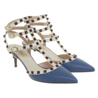 Valentino Garavani Rockstud-pumps in blu / crema