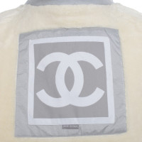 Chanel Wattierter Wintermantel, Silberfarben