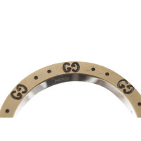Gucci Stainless steel ring with gold elements