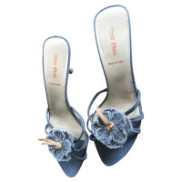 Miu Miu Sandals Jeans fabric in Blue