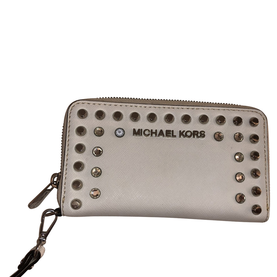 Michael Kors Täschchen/Portemonnaie aus Leder in Weiß