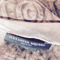Alexander McQueen Sciarpa di seta con teschio con stampa a fiori