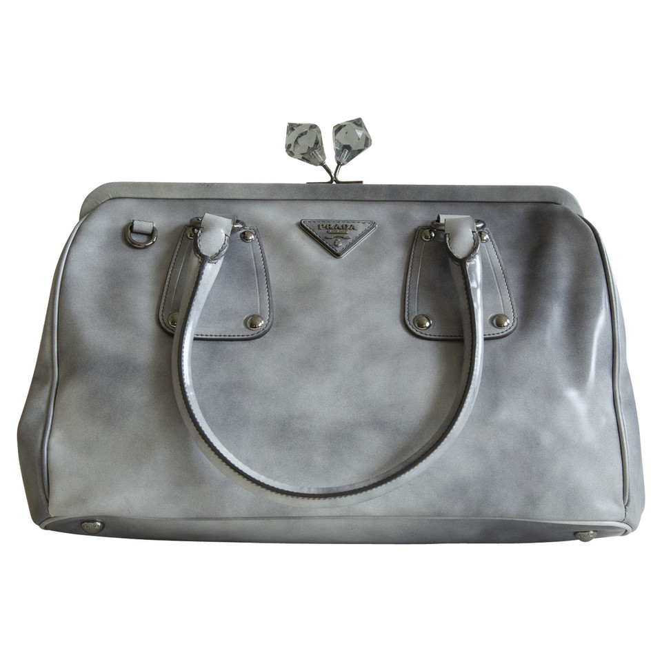 Prada Handbag Patent leather in Grey