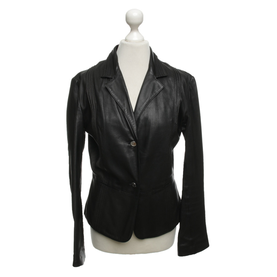 Trussardi Blazer en Cuir en Noir