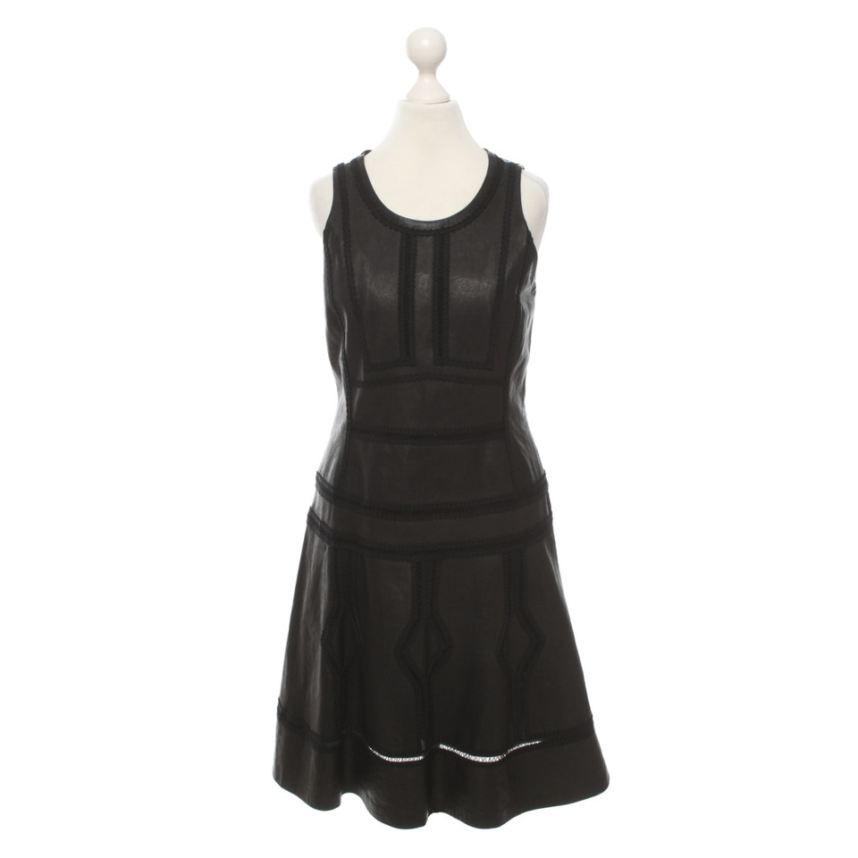 Diane Von Furstenberg Dress Leather in Black