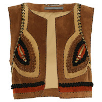 Alberta Ferretti Jacket/Coat Leather in Brown
