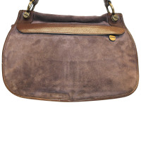 Borbonese Clutch en Daim en Marron