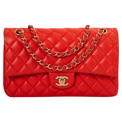 Chanel Classic Flap Bag Leer in Rood