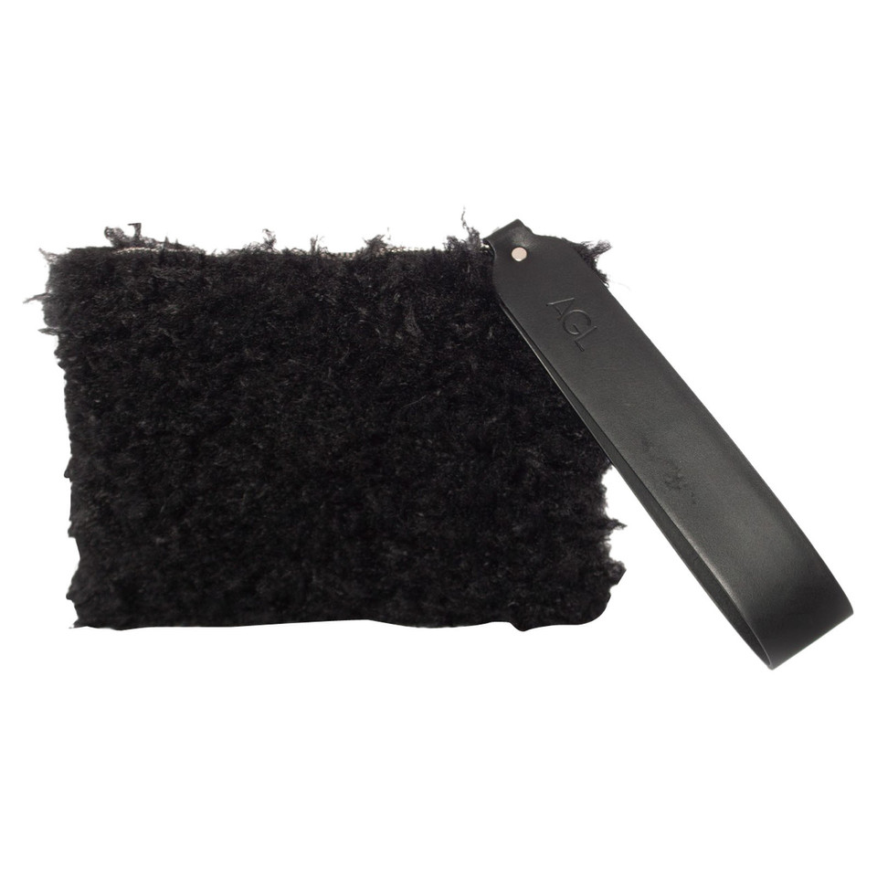 Agl Clutch Bag Wool in Black