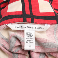 Diane Von Furstenberg abito di seta a quadri