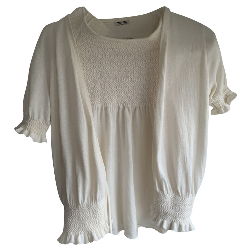 Miu Miu Tricot en Coton en Blanc